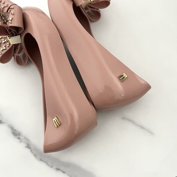 Mini Melissa Girls' Mel Ultragirl Sweet X Ballet Flat Pink Big bow Size 11 party - Picture 9 of 11